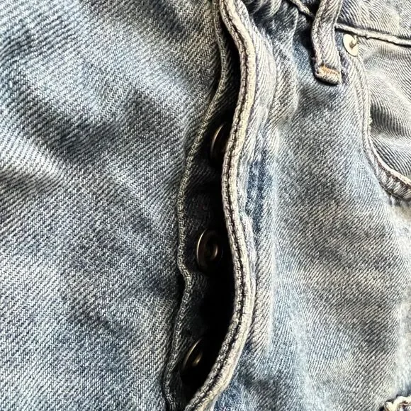 NWT Madewell Low-Slung Straight Jeans Size 27 N0656 Light Wash Patch Pockets - Picture 11 of 12